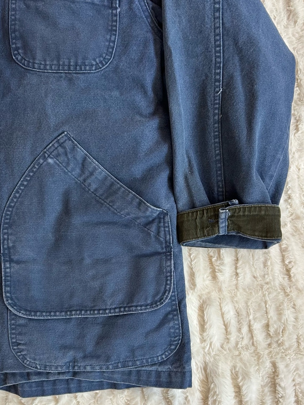 Made in USA LL Bean Vintage Chore Coat Barn Jacket Blue Womens M - Picture 6 of 16